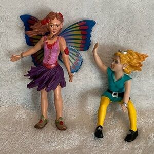 Lot Of 2 PVC Figures Lucy The Elf 2”2008 Violet Fairy Pixie cake Toppers